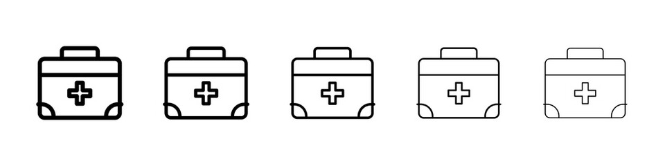 Medical kit icon graphic set. trendy stroke line style