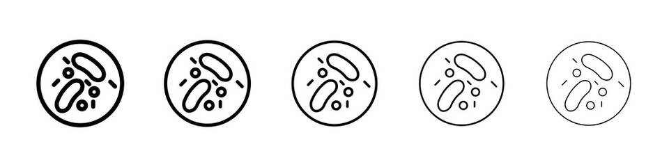 Microorganism icon graphic set. trendy stroke line style