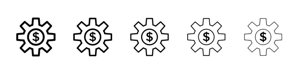 Money processes icon graphic set. trendy stroke line style