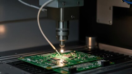 Pcb assembly process: automated soldering of electronic components on circuit board - Powered by Adobe