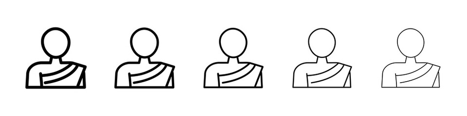 Monk icon graphic set. trendy stroke line style