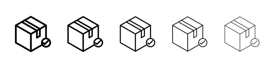 Order receive icon graphic set. trendy stroke line style