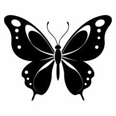 silhouette  of butterfly isolated on white 