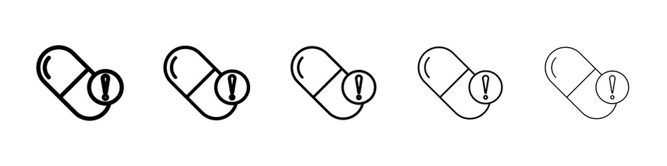 Overdose icon graphic set. trendy stroke line style