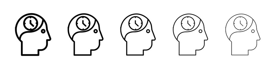 Patience icon graphic set. trendy stroke line style