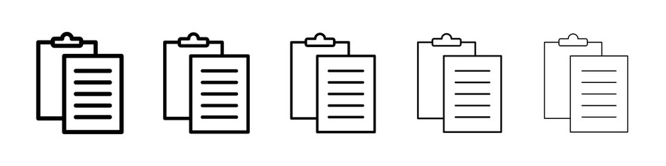 Paste icon graphic set. trendy stroke line style