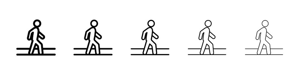 Pedestrian icon graphic set. trendy stroke line style
