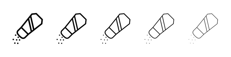 Pepper shaker icon graphic set. trendy stroke line style