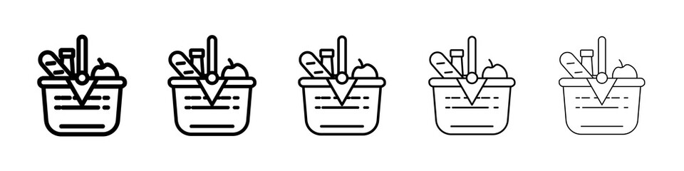Picnic icon graphic set. trendy stroke line style