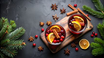 Mulled Wine with Oranges and Cinnamon Sticks