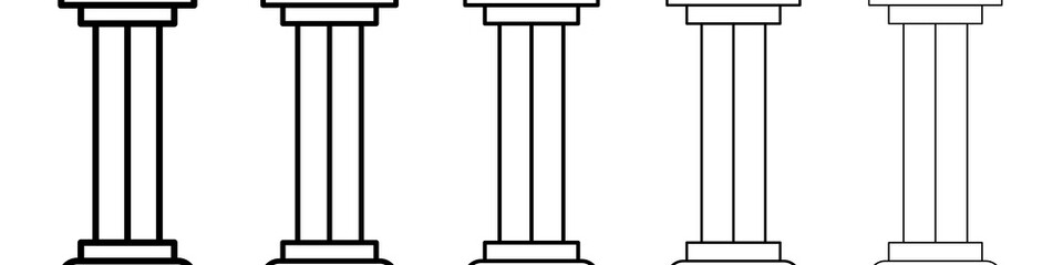 Pillar icon graphic set. trendy stroke line style