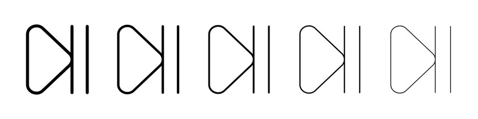 Play pause icon graphic set. trendy stroke line style