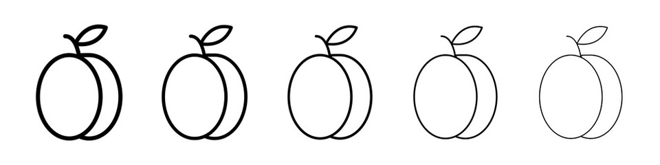 Plum icon graphic set. trendy stroke line style