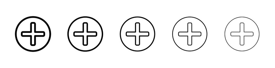 Obraz premium Plus icon graphic set. trendy stroke line style