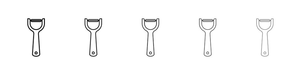 Potato peeler icon graphic set. trendy stroke line style