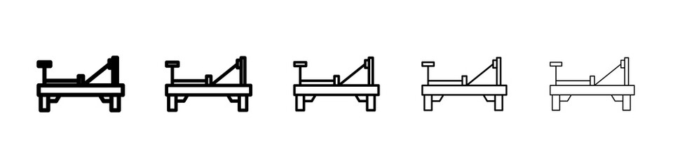 Reformer icon graphic set. trendy stroke line style