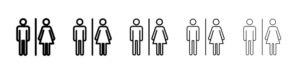 Restroom icon graphic set. trendy stroke line style
