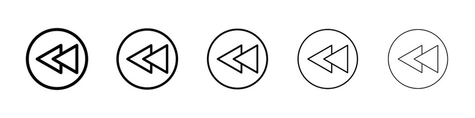 Rewind button icon graphic set. trendy stroke line style © Abstractor