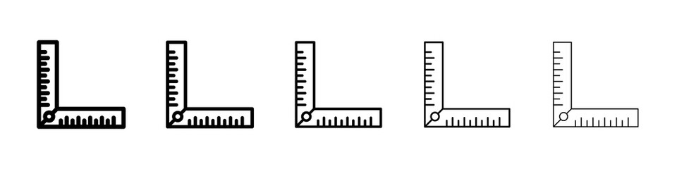 Ruler combined icon graphic set. trendy stroke line style