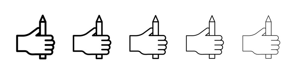 Self expression icon graphic set. trendy stroke line style