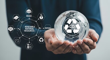Sustainable Future: Renewable Resources and CO2 Reduction Concept