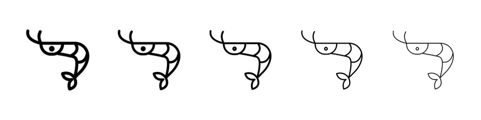 Shrimp icon graphic set. trendy stroke line style