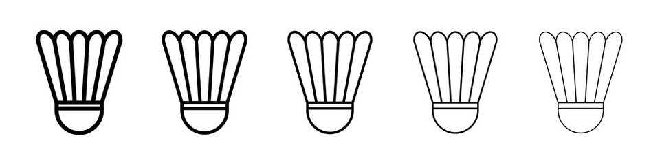 Shuttlecock icon graphic set. trendy stroke line style