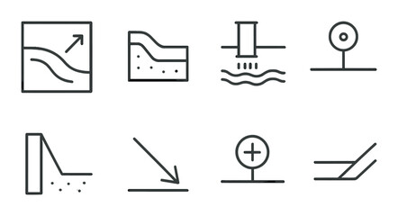 Geometric symbols silhouette icon set. abstract and minimalistic design elements