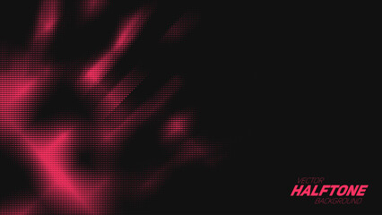 Abstract vector torn red halftone background. Scrathed dotted texture element.