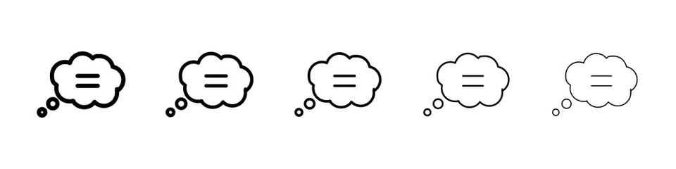 Speech bubble icon graphic set. trendy stroke line style