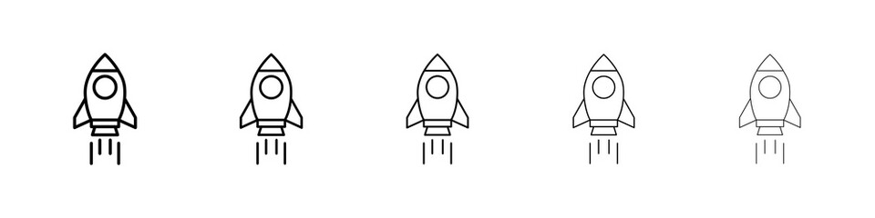 Startup icon graphic set. trendy stroke line style