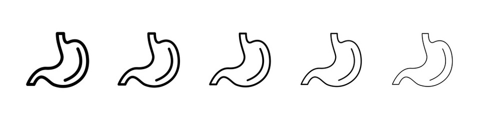 Stomach icon graphic set. trendy stroke line style