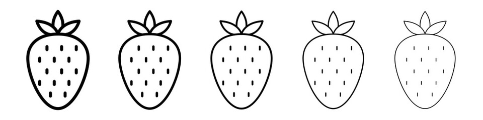 Strawberry icon graphic set. trendy stroke line style