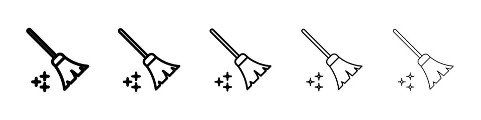 Sweeping icon graphic set. trendy stroke line style
