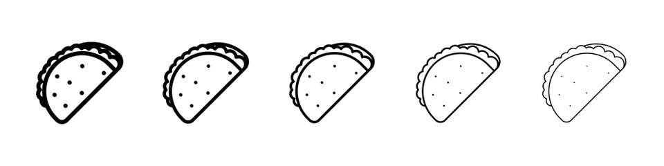 Taco icon graphic set. trendy stroke line style