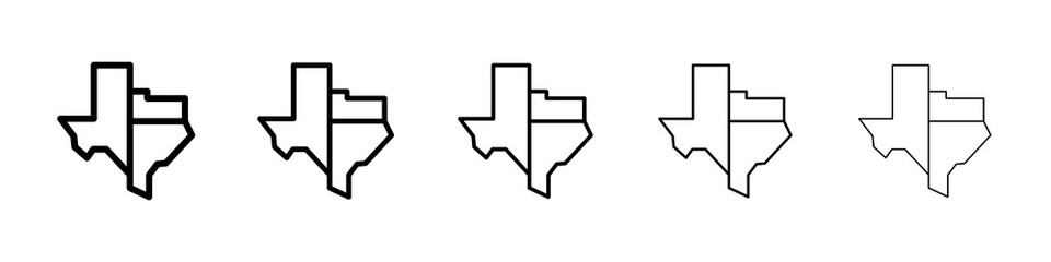 Texas icon graphic set. trendy stroke line style