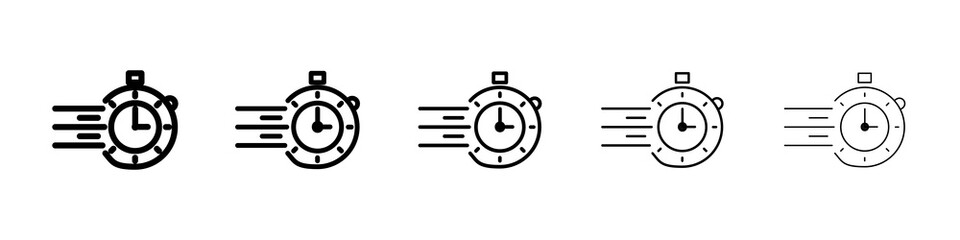 Time fast icon graphic set. trendy stroke line style