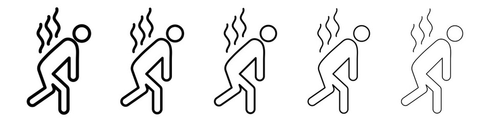 Tired icon graphic set. trendy stroke line style