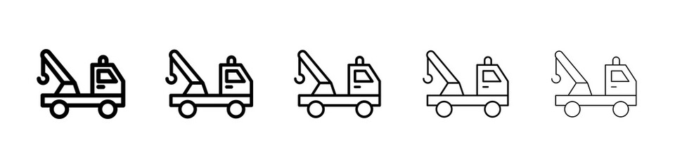 Tow truck icon graphic set. trendy stroke line style