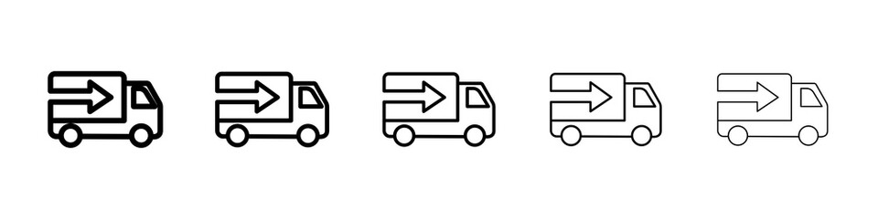 Truck arrow icon graphic set. trendy stroke line style