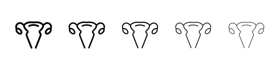 Uterus icon graphic set. trendy stroke line style
