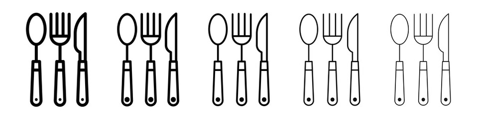 Utensils icon graphic set. trendy stroke line style