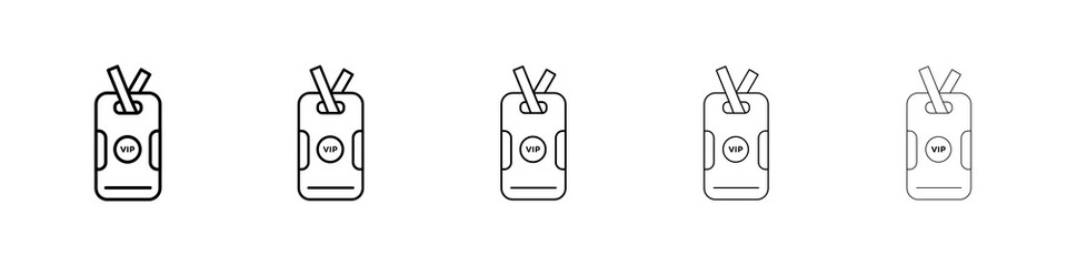 VIP neck tag icon graphic set. trendy stroke line style