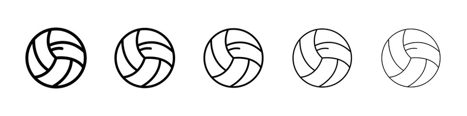 Volleyball ball icon graphic set. trendy stroke line style