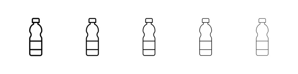 Water bottle icon graphic set. trendy stroke line style