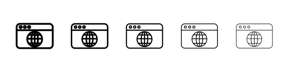Website UI design icon graphic set. trendy stroke line style