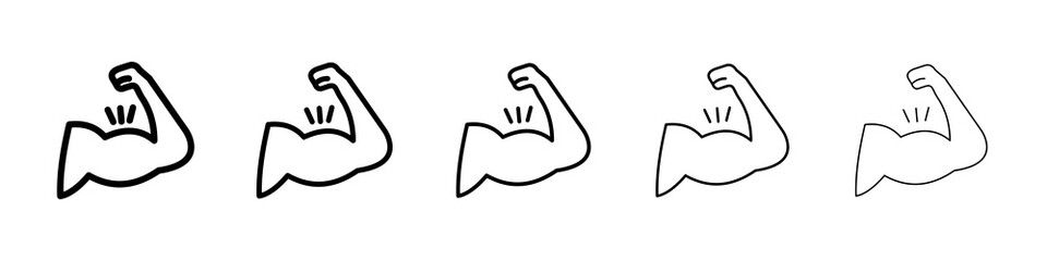 Will power icon graphic set. trendy stroke line style