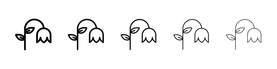 Wilted flower icon graphic set. trendy stroke line style