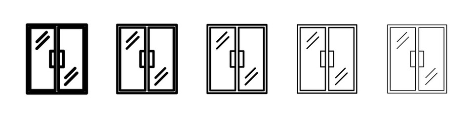 Window icon graphic set. trendy stroke line style