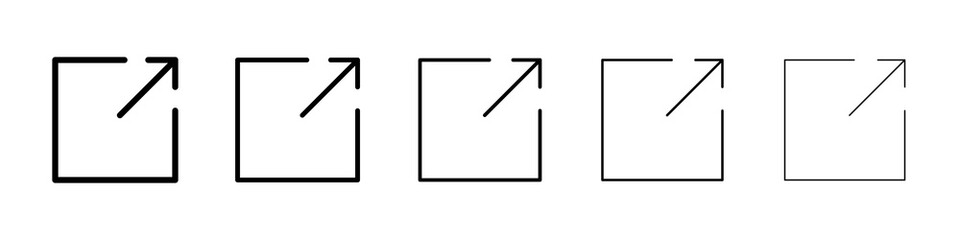 Window Maximize icon graphic set. trendy stroke line style